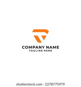 vector de logotipo de línea vinculada de letra t triángulo	