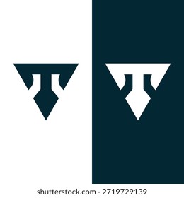 Letter T Triangle Logo Design Icon Vector en stock.