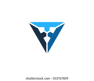 Letter T Triangle Logo Design Element