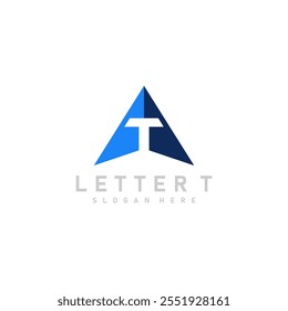 Letter T Triangle Logo Icon Design Vector