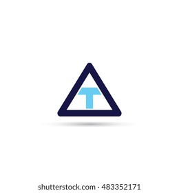 Letter T Triangle Logo Icon