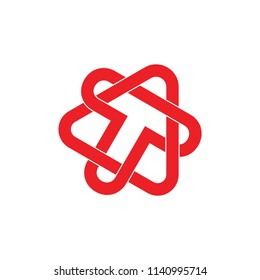 letter t triangle monogram logo vector