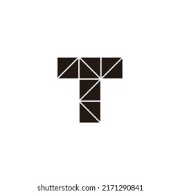 Letter T triangles geometric symbol simple logo vector