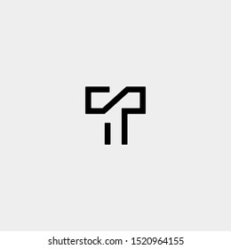 Letter T TT Logo Design Simple Vector