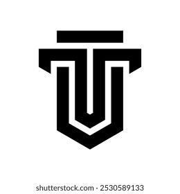 letter T and letter U logo , simple and clean