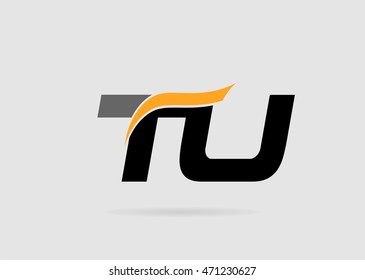 Letter T and U logo template
