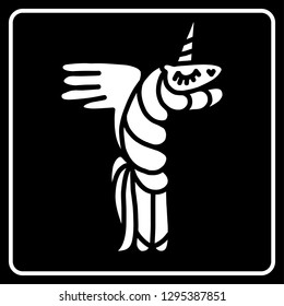 Letter "T" unicorn.  Unicorn alphabet.
