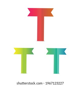 Letra T patrón de logotipo único ilustración vectorial.conjunto de diseño tipográfico elegante de gradiente multicolor