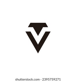 Letter T and v diamond geometric symbol simple logo vector
