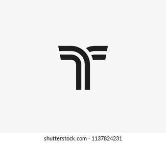 Letter T vector line logo design. Creative minimalism logotype icon symbol.