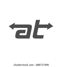 letter A and T vector logo.
