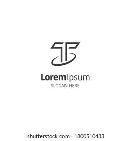 Plantilla de diseño del logotipo vectorial de la letra T en blanco