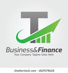 Plantilla para el logotipo del vector de la letra T, logotipo de la letra colorida T, logotipo de la empresa financiera, icono de la plantilla de diseño de los asesores del instituto financiero