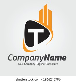 Letter T vector logo template, Colorful Letter T logo, Real Estate, Building and Construction Logo Design Template Vector Icon