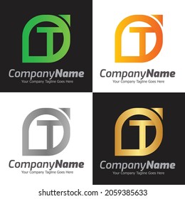 Plantilla para el logotipo del vector de la letra T, logotipo de la letra colorida T, logotipo de la empresa financiera, icono de la plantilla de diseño de los asesores del instituto financiero