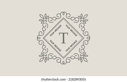 Letter T vector logo template (sign, symbol, emblem, ornament, monogram)