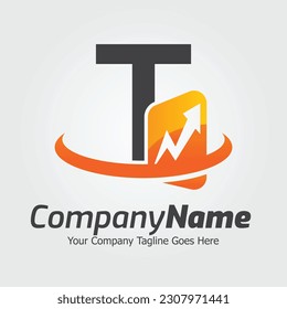 Plantilla para el logotipo del vector de la letra T, logotipo de la letra colorida T, logotipo de la empresa financiera, icono de la plantilla de diseño de los asesores del instituto financiero