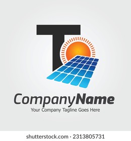 Letter T vector logo template, Colorful Letter T logo, Solar power logo design,  Solar panel logo, Renewable energy, Solar energy brand