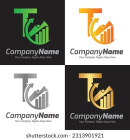 Letter T vector logo template, Colorful Letter T logo, Financial Company Logo, Financial Institute Advisors Logo Design Template Vector Icon