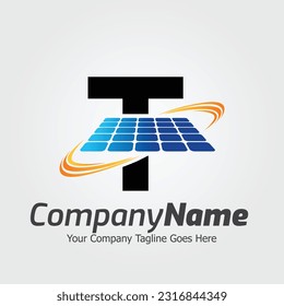 Letter T vector logo template, Colorful Letter T logo, Solar power logo design,  Solar panel logo, Renewable energy, Solar energy brand