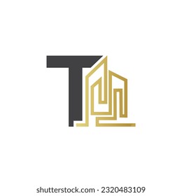 Letter T vector logo template, Colorful Letter T logo, Real Estate, Building and Construction Logo Design Template Vector Icon

