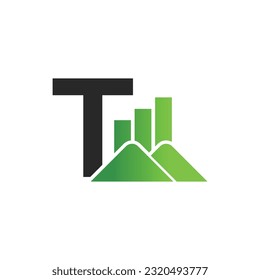 Plantilla para el logotipo del vector de la letra T, logotipo de la letra colorida T, inmobiliario, logotipo de construcción y diseño de la plantilla de vectores