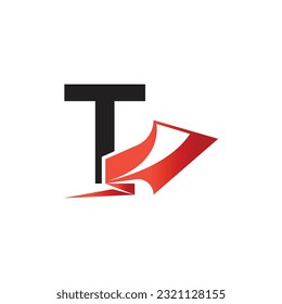 Plantilla para el logotipo del vector de la letra T, logotipo de la letra colorida T, logotipo de la empresa financiera, icono de la plantilla de diseño de los asesores del instituto financiero