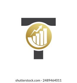 Buchstaben-T-Vektorgrafik-Logo-Vorlage, farbiges Buchstaben-T-Logo, Finanzunternehmen-Logo, Finanzinstitut-Berater-Logo Design-Vorlage-Vektorgrafik-Symbol