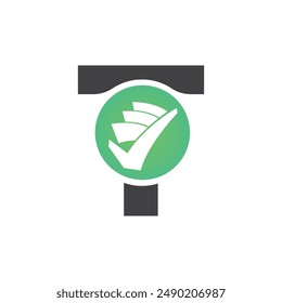 Plantilla del logotipo del Vector de la letra T, logotipo colorido de la letra T, logotipo de la compañía financiera, icono del Vector de la Plantilla del diseño del logotipo de los asesores del instituto financiero
