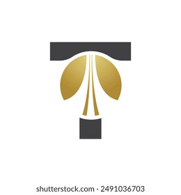 Plantilla del logotipo del Vector de la letra T, logotipo colorido de la letra T, logotipo de la compañía financiera, icono del Vector de la Plantilla del diseño del logotipo de los asesores del instituto financiero