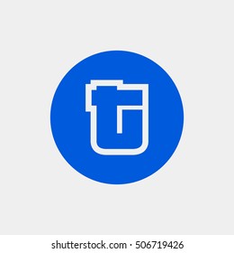 Letter T vector, logo. Useful as branding symbol, corporate identity, circle app icon, clip art and illustration.