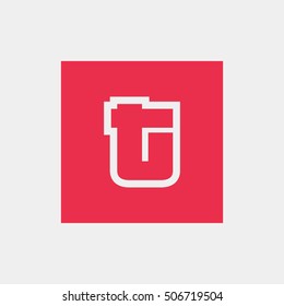 Letter T vector, logo. Useful as branding symbol, corporate identity, alphabet element, square app icon, clip art and illustration.
