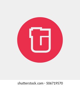 Letter T vector, logo. Useful as branding symbol, corporate identity, circle app icon, clip art and illustration.