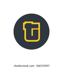 Letter T vector, logo. Useful as branding symbol, corporate identity, circle app icon, clip art and illustration.