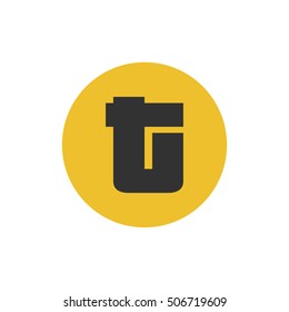 Letter T vector, logo. Useful as branding symbol, corporate identity, circle app icon, clip art and illustration.