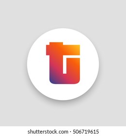 Letter T vector, logo. Useful as branding symbol, corporate identity, circle app icon, clip art and illustration.