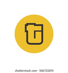 Letter T vector, logo. Useful as branding symbol, corporate identity, circle app icon, clip art and illustration.