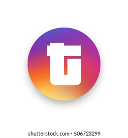 Letter T vector, logo. Useful as branding symbol, corporate identity, circle app icon, clip art and illustration.