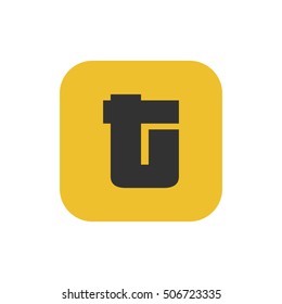 Letter T vector, logo. Useful as branding symbol, corporate identity, alphabet element, square app icon, clip art and illustration.