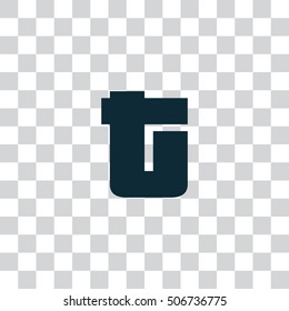 Letter T vector, logo. Useful as branding symbol, corporate identity, alphabet element, transparent clip art and illustration.