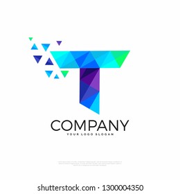Letter T Vector Origami Logo icon. Colorful Abstract Design template element logo icon - Vector