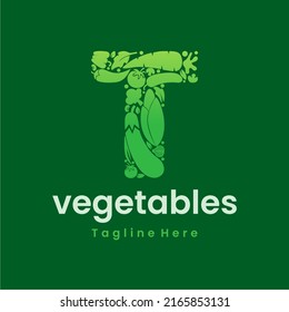 Letter T Vegetables Logo Vector