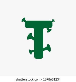 Letter T with virus and bacteria 