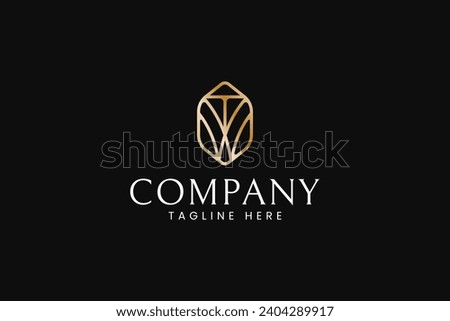 letter T and W with diamond shield shape logo design for boutique, fashion and jewelery company