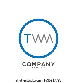 Letter T W M Wealth Management Logo Concept, Letter TWM Alphabetic  template, blue color