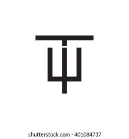 letter T and W monogram logo black