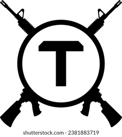 letter t warrior logo design 
