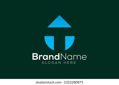 Letter T water drop blue logo design vector template