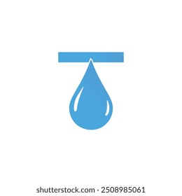 Letter T Water Logo Element Vector Template. Water Drop Logo