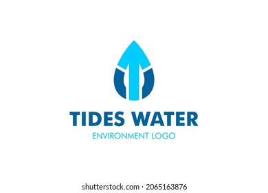 Logo De La Letra T Agua: Adecuado para el tema acuático, tema ambiental, tema inicial, infografía y otros activos relacionados con el gráfico.